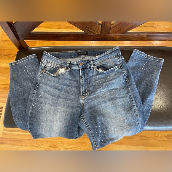 Judy Blue size 14W denim blue jeans modest mature plus size minimalist casual - Picture 12 of 16